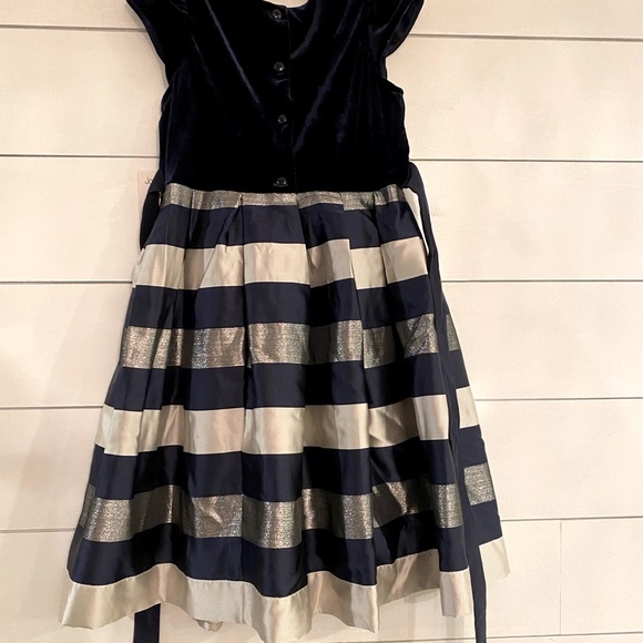 Navy blue, silver and white dress size 10 - Picture 3 of 6